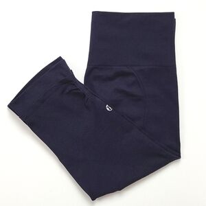 Lululemon Women's Ebb & Flow Compression Crop Legging Navy Blue 16" Inseam 4